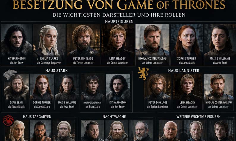 Besetzung von Game of Thrones: Alle Hauptdarsteller und ihre legendären Rollen