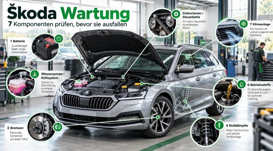 Škoda vorbeugend warten: 7 Komponenten, die Sie prüfen sollten, bevor sie ausfallen